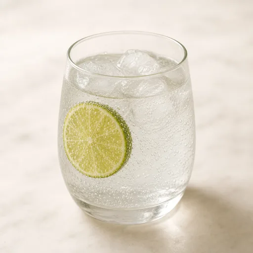 Agua mineral con gas y limón
