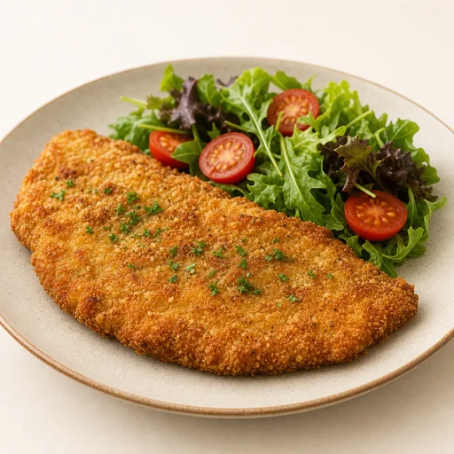 Milanesa empanizada con harina de almendras o queso parmesano