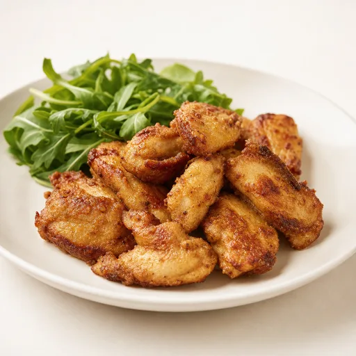 Pollo frito sin empanizar (rebozado con harina de almendras)