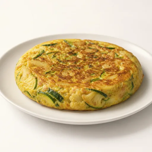 Tortilla de calabacín y coliflor con huevo