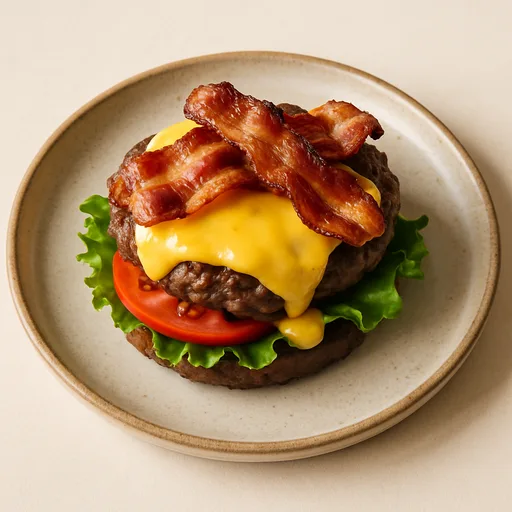 Keto Burger med Ost og Bacon