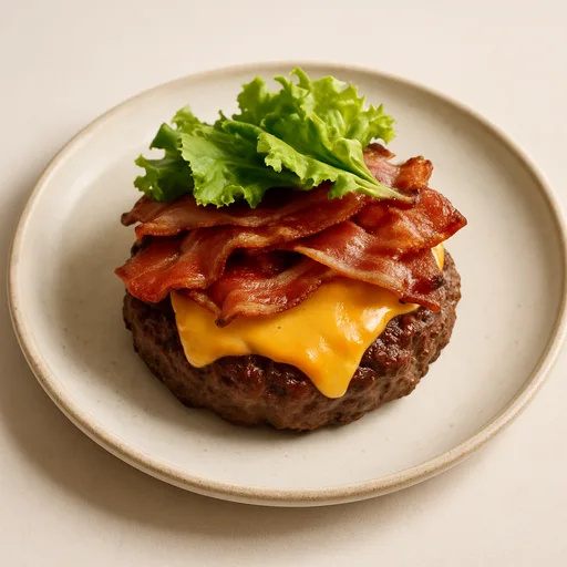 Keto Burger mit Käse und Speck