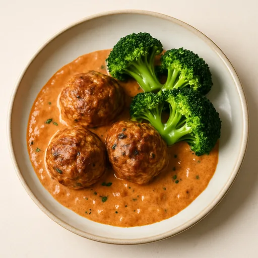 Keto Kjøttboller i Kremet Tomatsaus