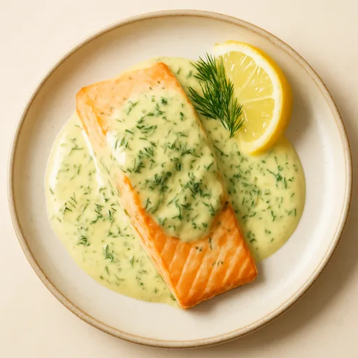 Keto Lachs mit Zitronen-Dill-Sauce