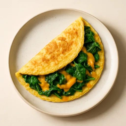 Keto Omelet met Kaas en Spinazie