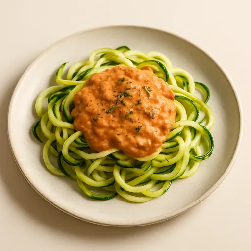 Keto Zucchini-Nudeln mit cremiger Tomatensoße