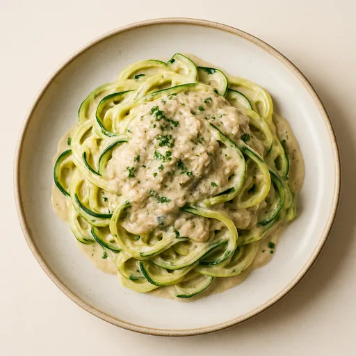 Keto Zucchinipasta med Kremet Saus