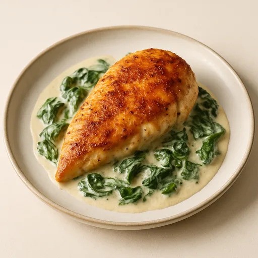 Pechuga de Pollo Keto Cremosa con Espinacas