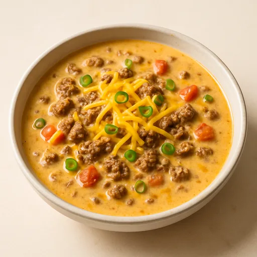 Sopa Keto de Cheeseburger