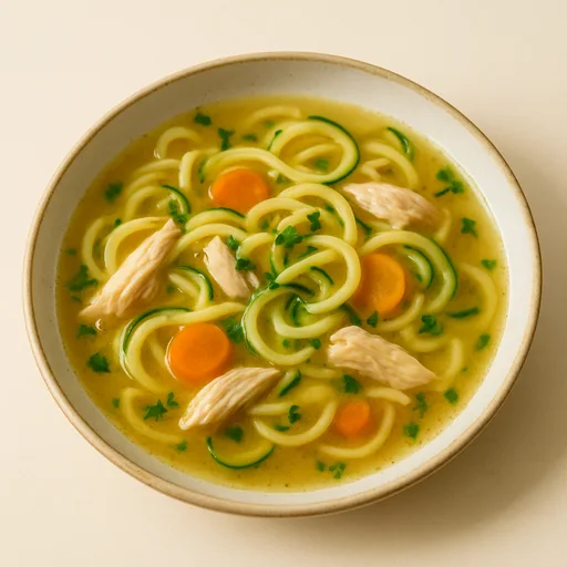 Sopa Keto de Pollo y Fideos